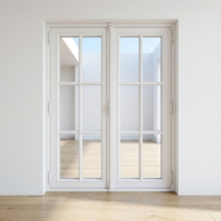 Ventanas Francesas Modernas de Aluminio con Doble Acristalamiento Templado y Aislamiento Térmico para Sala de Estar y Uso Exterior