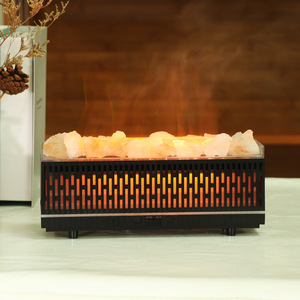 Lámpara de Sal del Himalaya, Difusor de Aromas, Humidificador de Escritorio de 0.5L con Efecto de Llama 3D para Uso en el Hogar y la Oficina - Product Image 4