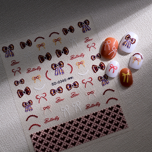 2025 nouveau 5D Kawaii arc <span class=keywords><strong>manucure</strong></span> autocollant multicolore ruban arc amour coeur ongles décalcomanies auto-adhésif ongles autocollants accessoires - Product Image 4