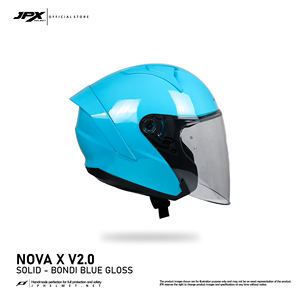 El casco abierto JPX Nova X V2 en azul oscuro brillante es perfecto para una conducción elegante y segura en cualquier condición. - Product Image 2