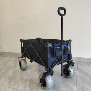 Carrito <span class=keywords><strong>de</strong></span> Playa con Ruedas Grandes, Carrito Plegable Todoterreno para Deportes al Aire Libre con Ruedas <span class=keywords><strong>de</strong></span> PU - Product Image 3