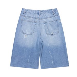 <strong>Cross</strong>-border Source 2025 Women's Elegant Casual Joker Mid-Waist Denim Shorts <strong>Button</strong> Decoration Vintage Fashion Straight <strong>Jeans</strong> - Product Image 2