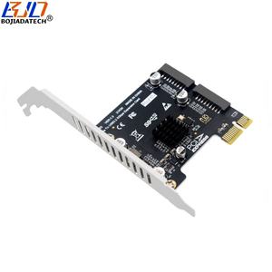Fabrikneue PCIe X1 PCI-E 1X zu <span class=keywords><strong>2</strong></span> * USB <span class=keywords><strong>3.2</strong></span> 19PIN Anschluss Erweiterungsadapterkarte 5Gbps VL805 Chip für Desktop-Frontpanel - Product Image 3