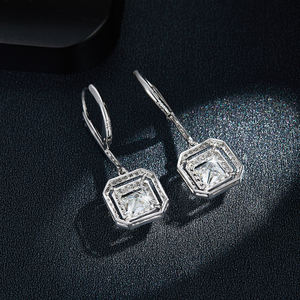 Toutes les boucles d'oreilles Fashion Stone Loose Silver Halo Silicone Princess Cut - Product Image 4
