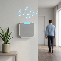 Sonnette sans fil DC OEM ODM d'usine, design compact et écologique, sonnette sans fil avec lumière clignotante