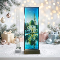 Fontaine murale d'intérieur en acier inoxydable avec cascade, panneau de mariage, éclairage LED RGB, taille personnalisable