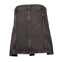 Jupe en jean vintage pour femme, mini, coupe trapèze, taille haute, style cargo, avec grandes poches, boutonnée, pour le printemps et les fêtes