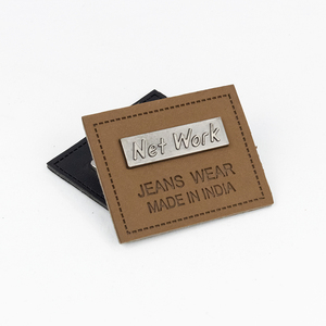 Tem nhãn quần jean thương hiệu, nhãn dập nổi tùy chỉnh, logo may mặc, nhãn kim loại, nhãn da <span class=keywords><strong>PU</strong></span> cho quần áo - Product Image 2