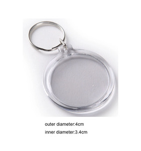 Llavero con marco de fotos acrílico de plástico en blanco redondo de 4cm, llavero con inserto de foto para manualidades DIY - Product Image 4
