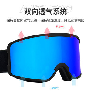 Masque de ski anti-buée à double couche avec lentille en PC pour adulte, lunettes de sport pour le ski en plein air HX 031 - Product Image 1