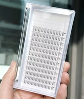 Haute qualité Premade PBT Fiber Volume cils Extension 12mm tige courte Base plate ventilateur cils individuels faux cils