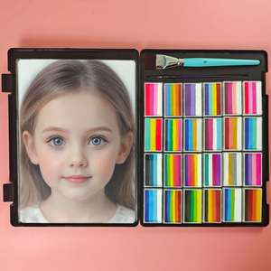 ชุดสีเพ้นท์หน้าสูตรน้ำสำหรับเด็ก ขายดี ลายเค้กสีรุ้งใหม่ ปลอดภัย สำหรับวีแกน เหมาะสำหรับแต่งหน้าฮาโลวีนทุกวัย - Product Image 1