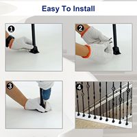 Balustres modernes en fer forgé pour escalier, double torsion creuse, carré de 1/2 po, 32 pièces, patins pivotants, garantie 1 an