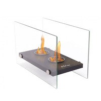 Petite cheminée à éthanol rectangulaire élégante, revêtement poudré, pour table, lampe à alcool en fer, foyer de table, design moderne et simple