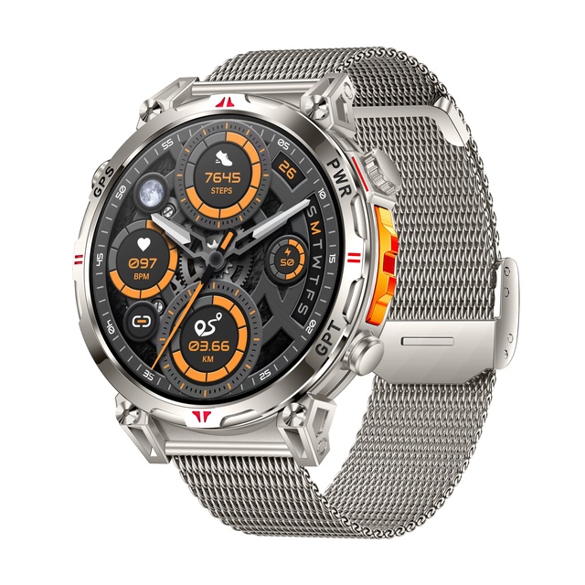 GPS Smart Watch Rugged Waterproof Unisex 3ATM Outdoor Sport AMOLED Rubber Android IOS Dafit Alarm Clock Heart Rate Step Tracker
