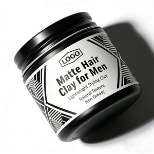Arcilla para Peinar a Base de Agua con Logotipo Personalizado, Arcilla para Cabello de Fijación Fuerte, Pomada para Cabello con Textura Natural, Arcilla para Peinar - Product Image 1