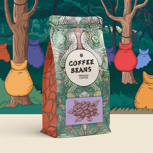 ถุงกาแฟพิมพ์ลายตามสั่ง พร้อมวาล์ว ถุงฟอยล์อะลูมิเนียมแบบตั้งได้ มีซิปด้านข้าง ก้นแบน ใช้ซ้ำได้ ปิดผนึกด้วยความร้อน สำหรับบรรจุเมล็ดกาแฟ - Product Image 1