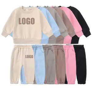 kids clothing winter 2023 jogger set custom logo baby sweatsuit set Casual toddler tracksuit clothing sets