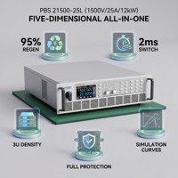 Alimentation électrique bidirectionnelle programmable haute précision 3U pour montage en rack, 0-1500V 25A 12KW, alimentation réglable pour laboratoire