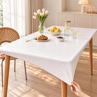 Nappe de table rectangulaire en cuir PU de haute qualité, bordure élastique, imperméable et résistante à l'huile, pour table à thé ou à dîner
