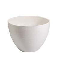 Pot décoratif en plastique recyclé durable, pot de lotus, pour extérieur, intérieur, patio, jardin, pot rond en plastique de grande taille, pot peu profond