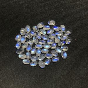 Venta al por mayor AAA grado 5x7mm Arco Iris Natural piedra lunar IGI certificado suave parte posterior plana cabujón ovalado forma calibrada piedra preciosa suelta - Product Image 2