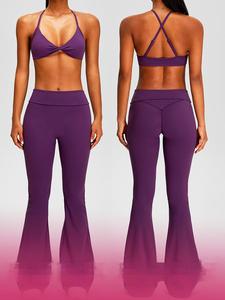 Top Deportivo de Yoga Ajustado, Sujetador Deportivo a Prueba de Impactos, Ropa Interior para Pilates y Running, Tela Ultrasuave, Transpirable, con Gran Soporte para Mujer - Product Image 4