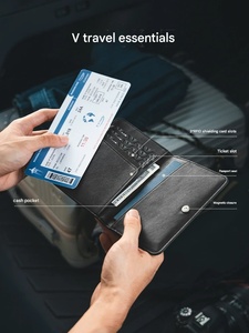 Nouvelle pochette antivol pour passeport de voyage, <span class=keywords><strong>porte</strong></span>-documents portable, <span class=keywords><strong>porte</strong></span>-cartes multifonction - Product Image 5