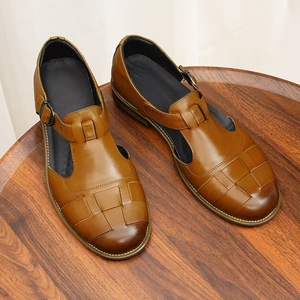 Sliders for <b>Men</b>, Genuine Leather, Retro Style, Fashionable, Summer Breathable Cowhide Sandals,arabic slippers for <b>Men</b>,eva <b>Clogs</b> - Product Image 3