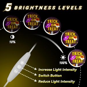 Halloween Trick or Treat Neon LED Indoor Hanging Transparent Acrylic <b>Sign</b> Party Club Shop <b>Sign</b> Ambient Light Customizable 5V - Product Image 2