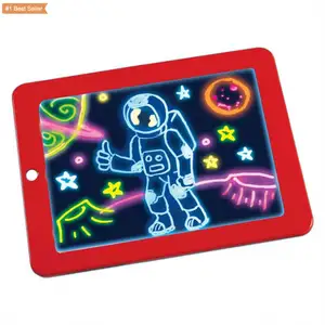Графический планшет с Красной светодиодной подсветкой, волшебная доска для рисования, детский планшет для письма, флуоресцентная настольная игрушка для детей