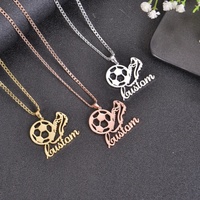 Collier pendentif de football personnalisé Qiuhan OEM/ODM, collier en acier inoxydable 18K, collier significatif, cadeau de bijoux pour garçons et hommes