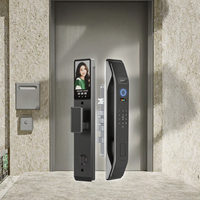 Interphone vidéo en aluminium avec serrure numérique IA entièrement automatique, caméra, reconnaissance faciale 3D, empreinte digitale biométrique, serrure intelligente Cloud