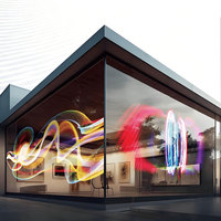 Écran d'affichage publicitaire LED holographique, écran LED collé sur verre (convient aux fenêtres en verre), écran transparent