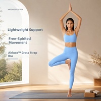 Soutien-gorge de sport pour femme en tissu double brossé 210 GSM, dos croisé avec coussinets amovibles, idéal pour la gym et le fitness (vente en gros)
