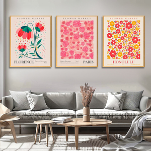 <span class=keywords><strong>3</strong></span> <span class=keywords><strong>piezas</strong></span> lienzo moderno impreso Digital Floral Vintage tinta flores minimalista Boho pared arte Decoración - Product Image 4