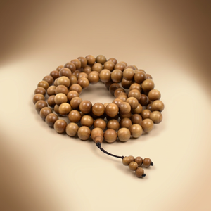 Collar de Oración Hindú Japamala con Cuentas Sueltas de Sándalo, Color Marrón Dorado Oscuro Natural, Marca Riddhi Siddhi, Origen Rajasthan - Product Image 2