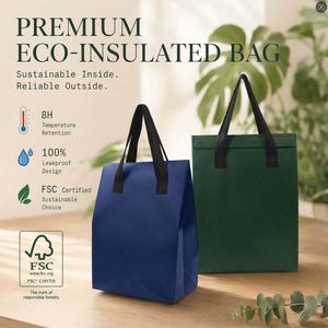 Custom Logo Hot Cold Food Delivery Bag Eco PP Nonwoven Aluminum Foil Insulated <b>Cooler</b> Bag for Professional Catering Takeout - Product Image 2