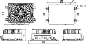 מטען מובנה IP67 עמיד למים מטען סוללת ליתיום 3.3kw מטען EV מובנה עם טעינה מהירה