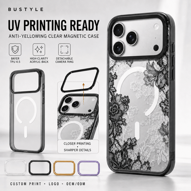 Scratch-Resistant UV Adhesion Bulk Hybrid Mobile Phone Cover for iPhone 18 Pro Max 17 with Black Bumper and Clear Back OEM ODM