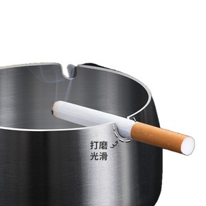 Cenicero Redondo de Acero Inoxidable, Grande, 12x5.3cm, Diseño Minimalista Resistente al Viento, para Uso en Bares, Restaurantes y Hoteles - Product Image 2