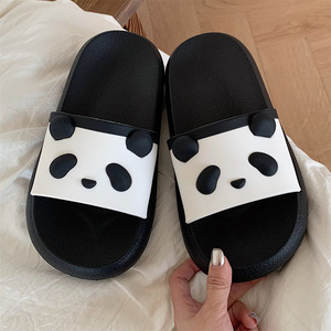 Sandales plates tendance XIXITIAO avec motif panda, tongs d'été pour femmes en EVA avec semelle épaisse antidérapante, chaussures décontractées mignonnes pour l'extérieur - Product Image 4