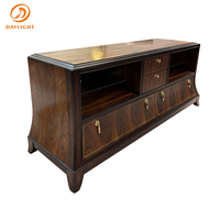 Ensemble de meuble TV classique élégant Design en bois européen de luxe Antique exquis Italie bois salon acajou banc TV haut de gamme