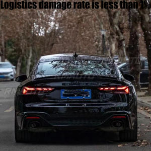 Aileron arrière pour Audi A5 B9 S5 Sline RS5 Sportback 4 portes, 2017 à 2020, aileron de coffre Highkick en fibre de carbone noir brillant - Product Image 2