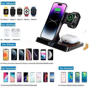 Cargador inalámbrico de 15W 4 en 1 estación de carga plegable rápida para iPhone 13 <span class=keywords><strong>12</strong></span> <span class=keywords><strong>11</strong></span> <span class=keywords><strong>Pro</strong></span> XS XR X SE 8 8 Plus Watch AirPods - Product Image 1