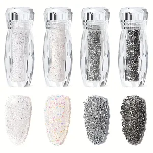 Ensemble de strass étincelants effet caviar - Accessoires 3D en cristal pour nail art - Conception de manucure féerique DIY pour occasions spéciales - Product Image 1