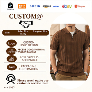 Chemises d'été <span class=keywords><strong>slim</strong></span> <span class=keywords><strong>fit</strong></span> vintage en maille pour hommes, unies, respirantes, élastiques, à manches courtes, col montant, 500 grammes - Product Image 4