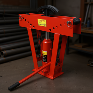 Cintreuse de tuyaux hydraulique 12 tonnes à rouleaux réglables, 6 matrices, 90-180 degrés, pour échappement, rouge, à cliquet, pour tuyauterie métallique en acier, modèle D0100XUH1Q7 - Product Image 2