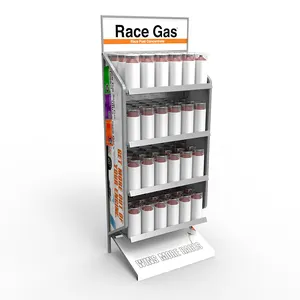 Hot Selling Aerosol Paint Display Rack Race Gas Display Stand With Customized Logo for Moter Racing