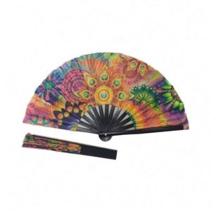 Abanico Plegable con Logotipo Personalizado, Ecológico, de Bambú y Tela con Impresión UV, Nuevo Estilo, Directo de Fábrica - Product Image 2